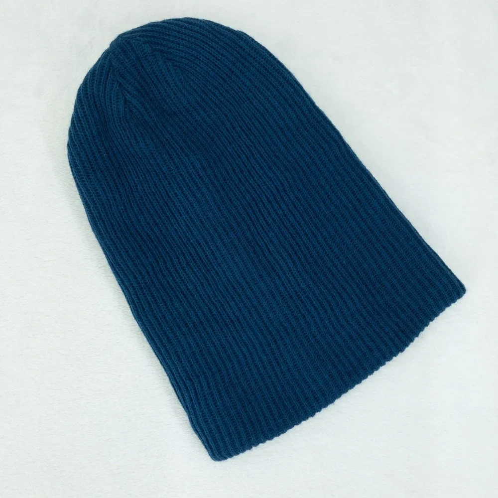 Merrell Campee Beanie Womens OS Nautical Blue Reversible Ribbed Knit Hat‎